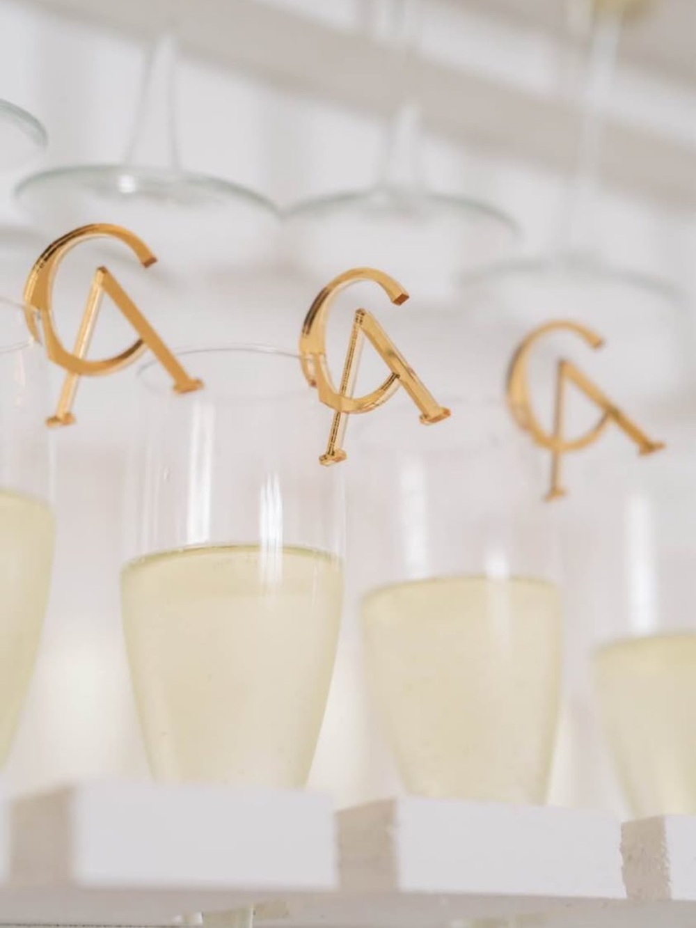 CA monogram acrylic drink tags